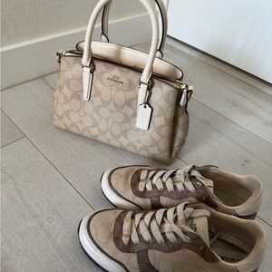 Coach Beige Handbag and Sneakers Set